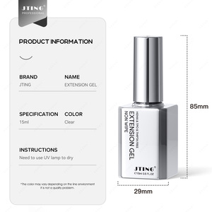 JTING Gel d'Extension Professionnel Sans Résidu 4-en-1 Transparent Effet Cristal pour Ongles, Gelx Colle, Base Coat, Sans HEMA/TPO, Vernis à Ongles OEM - Product Image 6