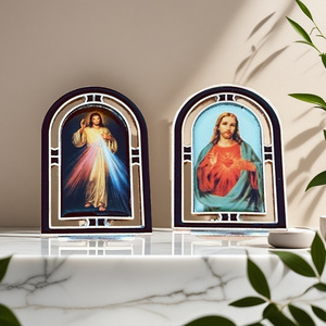 Figuras de Jesús de Colores KOMI, Marco de Arco de Esmalte, Adornos Católicos de Escritorio para Mesa, Decoración de Pared para el Hogar, Regalos Cristianos - Product Image 2