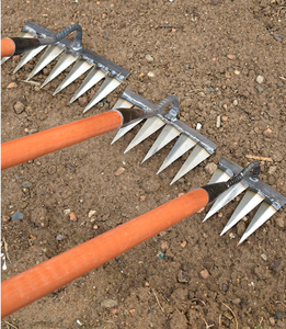 Râteau à manivelle en acier de qualité industrielle pour le jardinage, outil agricole pour ramasser, lisser, dégraisser le sol, nettoyer les feuilles et collecter les mauvaises herbes - Product Image 6