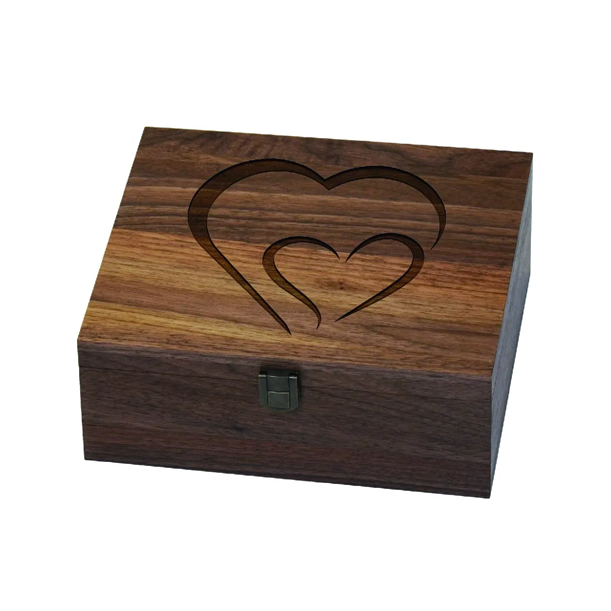 Premium Engraved Walnut Baby Keepsake Box Memory Jewelry Storage Wooden Gift Box