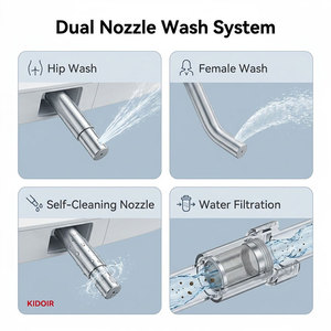 KIDOIR Premium PP Bidet WC à fermeture douce avec buse autonettoyante, bidet manuel pour la rénovation des salles de bain nord-américaines - Product Image 2