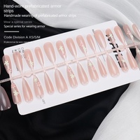 30 faux ongles longs en forme de stiletto, dégradé de poudre nude, effet œil de chat, longs et élégants, couvrant entièrement l'ongle, accessoires pour l'art des ongles avec des languettes adhésives pour ongles