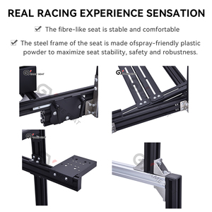 GY075 Matériau en acier haute résistance encadré noir Sim Race Cockpit <span class=keywords><strong>Simulateur</strong></span> <span class=keywords><strong>de</strong></span> <span class=keywords><strong>conduite</strong></span> Volant <span class=keywords><strong>de</strong></span> course Chaise <span class=keywords><strong>de</strong></span> jeu pour <span class=keywords><strong>Xbox</strong></span> 360 - Product Image 5