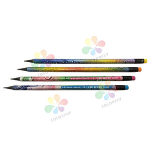 Ensembles de crayons HB aiguisés de bureau en bois imprimé en vrac vente en gros crayons d'école personnalisés de haute qualité avec Earaser pour les étudiants - Product Image 6
