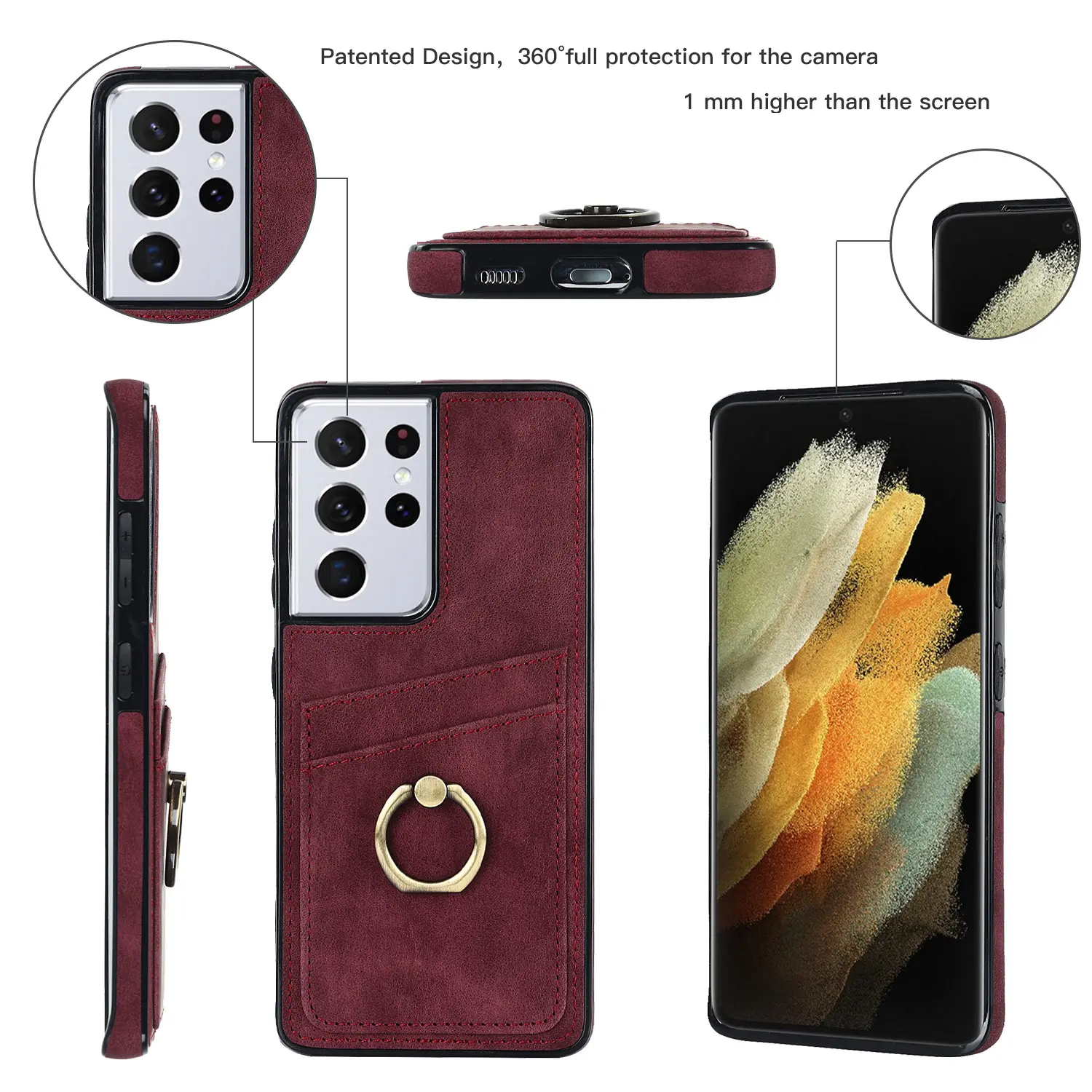 With Card Bag Leather Phone Case For Samsung A52S A22 A33 A21 A50 A12 A13 A53 Soft Cover Galaxy S23 Ultra S21 S20 FE Note 10Plus