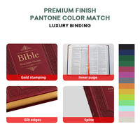 Nouvelle conception, service personnalisé, impression de livres chrétiens fiables et robustes, couverture en cuir PU, Sainte Bible