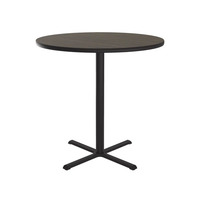Table de bar sur pieds gain de place, base en X à quatre pieds, hauteur réglable, plateau de 60 cm, multicolore, noyer noir, rouge, usage polyvalent