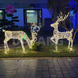 Cadre en fil métallique de renne 3D personnalisé à LED, étanche IP65, lumières de Noël multi-fêtes pour usage intérieur/extérieur, certifié CE RoHS - Product Image 2