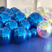 Noël Miroir Globe Sphère Festival Fête Gonflable Décoration Eau Argent Miroirs Boule Piscine Boules Miroir Ballon à Vendre