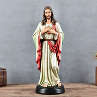 Ornement Catholique en Résine Saint Joseph avec Enfant Jésus Figurine Statue Religieuse Créative Décoration de Bureau à la Maison