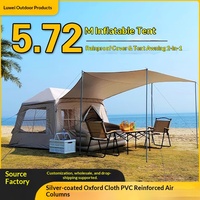 Tente gonflable de 5,72 m² avec auvent intégré, style Ridge, pour camping extérieur quatre saisons, abri de nuit double couche, sans assemblage