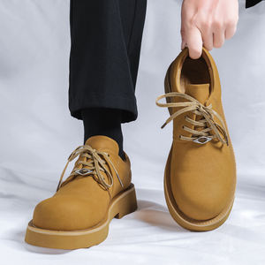<span class=keywords><strong>Scarpe</strong></span> da uomo di migliore qualità in pelle matura punta tonda gialla con <span class=keywords><strong>suola</strong></span> spessa <span class=keywords><strong>scarpe</strong></span> da ufficio stringate - Product Image 5