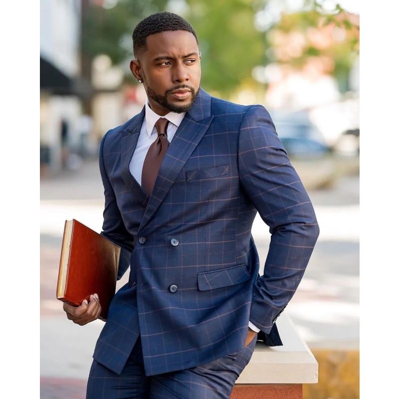 Shop Our Trendy Plaid Two Pieces Wedding Tuxedos Men Suits