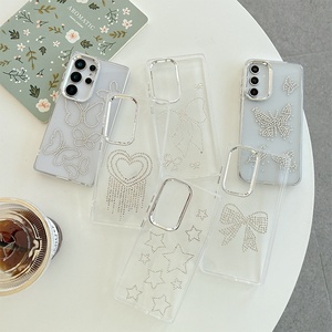 Funda <span class=keywords><strong>de</strong></span> Teléfono Transparente con Lazo <span class=keywords><strong>de</strong></span> Diamantes <span class=keywords><strong>de</strong></span> Imitación y Corazón para <span class=keywords><strong>Samsung</strong></span> S25 Ultra, Diseño Personalizado para S24 S23 FE A07 - Product Image 1
