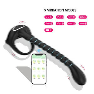 Anneau vibrant pour pénis, masseur de prostate - 3-en-1, vibrateur pour homme avec télécommande par application, plug anal, étanche et rechargeable par USB - Product Image 2