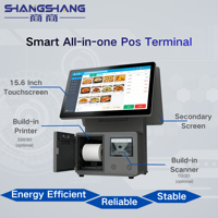 Terminal de point de vente tout-en-un Android Windows avec écran tactile capacitif double, caisse enregistreuse, fourniture stable OEM ODM