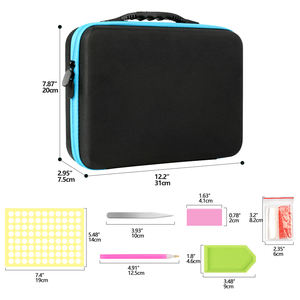 Vente flash : Boîte <span class=keywords><strong>de</strong></span> <span class=keywords><strong>rangement</strong></span> pour peinture au <span class=keywords><strong>diamant</strong></span> avec 80 flacons carrés, kit d'outils <span class=keywords><strong>de</strong></span> <span class=keywords><strong>broderie</strong></span> au <span class=keywords><strong>diamant</strong></span>, étui <span class=keywords><strong>de</strong></span> transport avec fermeture éclair - Product Image 2