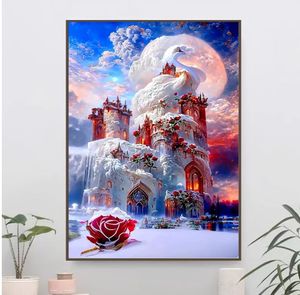 ภาพวาดติดเพชรแบบทำมือใหม่ภาพทิวทัศน์ปราสาทด้วยเม็ดเพชรแบบทำมือปัก5D 30x40ผ้าใบแบบทำมือ - Product Image 6