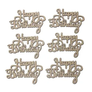 Vendita calda <span class=keywords><strong>di</strong></span> ritagli al Laser in legno biglietti d'auguri e decorazioni per auguri <span class=keywords><strong>di</strong></span> <span class=keywords><strong>compleanno</strong></span> lettere torta fatta a mano in legno accessori per torte - Product Image 5