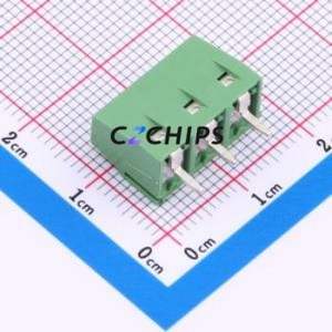 282837-3 <b>Screw</b> Terminal <b>Block</b> Through hole Component (THT),P=5.08mm Connector 5.08mm Green Through Hole 3P - Product Image 2