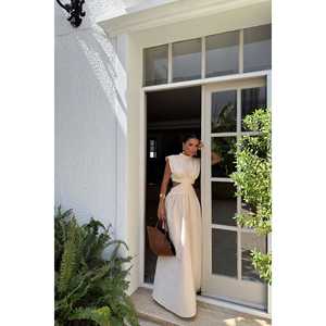 Robe de soirée de luxe beige Palila, robe de bal, taille empire, taille XS, robe de soirée longue pour femmes - Product Image 1