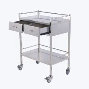 2 Tier Roestvrijstalen Moderne 2 Planken Keuken Ziekenhuis Salon Lab Medische Apparatuur Instrument Trolley Kar CY-D402