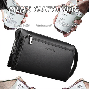 Men's Trendy Anti-Theft Password Lock Business Clutch <b>Bag</b> Large Capacity PU Leather Multi-Flap Pocket New Fashion Handbag - Product Image 2