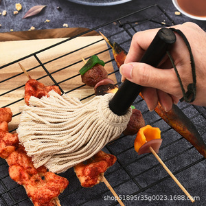 Mopa para Salsas con Mango de Madera de 18'' y 2 Cabezales de Algodón Reemplazables, Cepillo para Untar en <span class=keywords><strong>Cocina</strong></span> Exterior, Herramienta para Asar a la Parrilla y Cocinar BBQ - Product Image 6