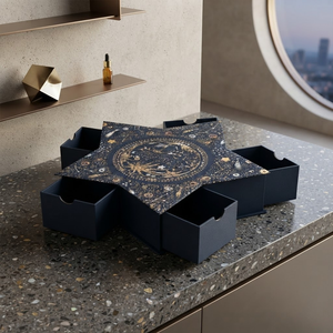 Caja de Regalo de Lujo Personalizada en Forma de Estrella, Caja Rígida <span class=keywords><strong>con</strong></span> Lámina Dorada Celestial para Regalos Navideños, Cosméticos, Marca Boutique - Product Image 6