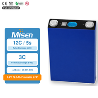خلية بطارية ليثيوم فوسفات الحديد (LiFePO4) منشورية Misen A42-V1.1 بجهد 3.2 فولت وسعة 72.5 أمبير ساعة، بقدرة نبضية عالية 12C، للاستخدام في المركبات التجارية الكهربائية (EV) وعربات النقل الآلي (AGV) وتخزين الطاقة.