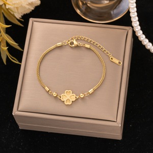 Nouveau Bracelet en Fer Inoxydable avec Pierre Naturelle, Élégant et Polyvalent, Plaqué Or 18 carats, Meilleure Vente, pour Femme, Anniversaire - Product Image 4