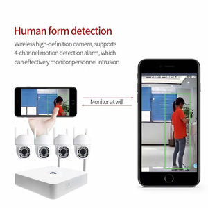 Sistema de Cámara de Seguridad Inalámbrica PTZ de 4 Canales y 5MP con Audio Bidireccional, Kit NVR CCTV Wifi para el Hogar - Product Image 2