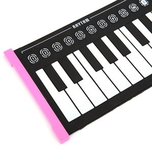 Piano enrollable de 49 teclas, teclado electrónico plegable portátil para niños, alimentado por USB con conector para auriculares - Product Image 2