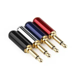 3.5 mm Mono Plug Male Audio Cable Connector <strong>Jack</strong> Multi-Color Red Black Silver Blue Brown <strong>Grey</strong> White Pure Copper Alloy 4.2mm