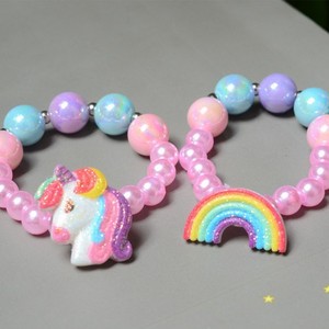 ビーズストレッチブレスレットセット、キラキラプリンセスチャームキッズリストバンド、幼児用プレイジュエリーパック - Product Image 2