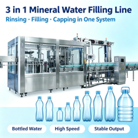 Ligne de remplissage d'eau entièrement automatique, système d'emballage de bouteilles PET pour eau minérale, solution automatique pour boissons