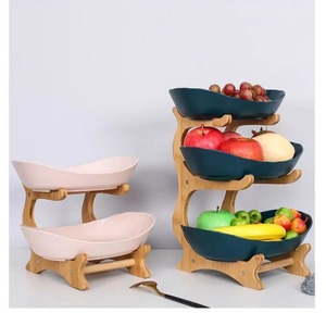 High Quality Wholesale Price 3 Layers Bamboo <strong>Wood</strong> Rack Fruit <strong>Plate</strong> Tray Candy Nut Storage for Household Living Room - Product Image 4