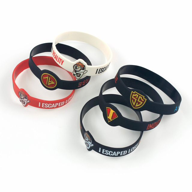 Wholesale Custom Debossed logo Rubber Wristband Bracelets Double Sided Printing Wrist Band Silicone Wristband