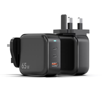 Chargeur mural rapide personnalisé SDL Factory 65W, 2 ports USB-C, 1 port USB-A, matériau Gan, protection OTP pour téléphone portable, tablette, ordinateur portable