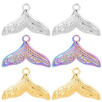 Charme de queue de poisson étanche titane acier PVD plaqué accessoires colorés bijoux à bricoler soi-même faire collier Bracelet boucles d'oreilles pendentif