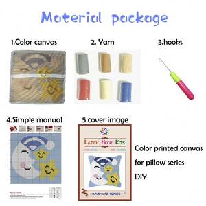 Custom Printed Canvas Moon Stars Modern Latch Hook Cushion <strong>Rug</strong> Making Kits for Adults Crafts - Product Image 5