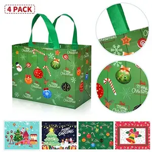 Conception en gros d'usine votre impression Logo taille Style stockage Snack festif beaux sacs-cadeaux de Noël - Product Image 3