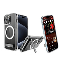 Coque de téléphone magnétique transparente avec béquille pour iPhone 17 16 15 14 Pro Max 13 12 11 Mini 15 Plus, coque arrière antichoc, nouveau produit