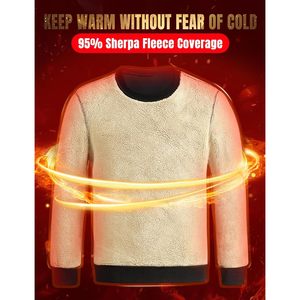 Sudadera de Forro Polar Sherpa para Hombre FOXA, Cuello Redondo, Algodón, Jersey Cálido de Invierno, Manga Regular, Antiencogimiento - Product Image 4