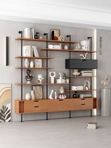 Scaffale Integrato in Ferro da Parete con Design Moderno per Ufficio Domestico e Soggiorno Sala da Pranzo <span class=keywords><strong>Mensole</strong></span> Espositive - Product Image 3