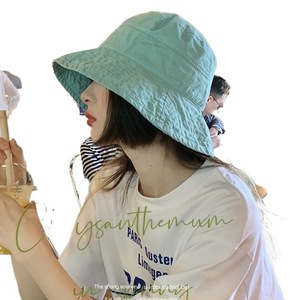 Bucket <b>Hat</b> Solid Color Foldable Sun Protection Breathable Summer Women's Fisherman <b>Hat</b> - Product Image 5