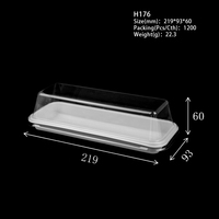 Boîte d'emballage transparente en PET de qualité alimentaire avec couvercle blanc transparent pour la pâtisserie, pour les rouleaux, les gâteaux, le chocolat, plateau rectangulaire