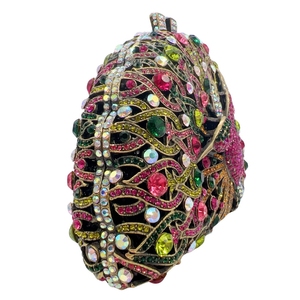 Bolso de Noche Brillante con Cristales y Pedrería de Pavo Real para Mujer, Cartera de Mano Elegante para Salidas Nocturnas y Cócteles - Product Image 5