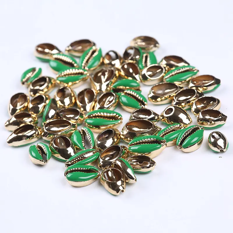 Hot Koop Plated Goud Multi Color Handgemaakte Porceleinslak Handwerk Natuurlijke Eenvoudige Stijl Shell Cowries Schelpen