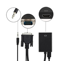 Câble adaptateur de convertisseur Full HD VGA vers HDTV 1080P avec sortie audio Adaptateur VGA HD pour PC portable vers projecteur HDTV